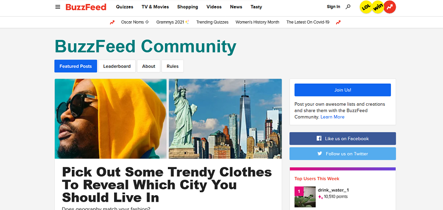 Advertise your website on Buzzfeed Community